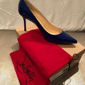 Blue Patent heel height 3 1/2 in